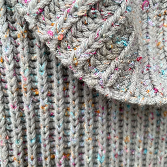 Free People Leo Sweater Silver Gleam Combo XS Oversized - Picture 4 of 16